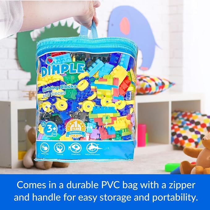 Dimple 600 Piece Large Building Blocks for Toddlers, Kids Interlocking Toys - Image 2