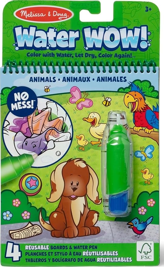 Melissa & Doug On the Go Water Wow! Mess Free Coloring Book, Reusable Water-Reveal Activity Pad, Animals, Travel Toys, Party Favors, For Toddlers & Kids Ages 3+ - FSC Certified by Unknown