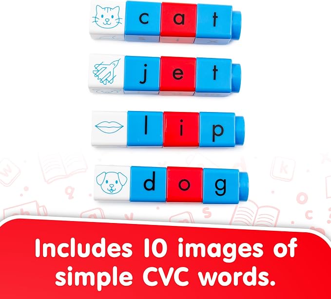 Junior Learning Rainbow Phonics CVC Blox - 70 Piece Color-Coded Cubes Set - Image 3