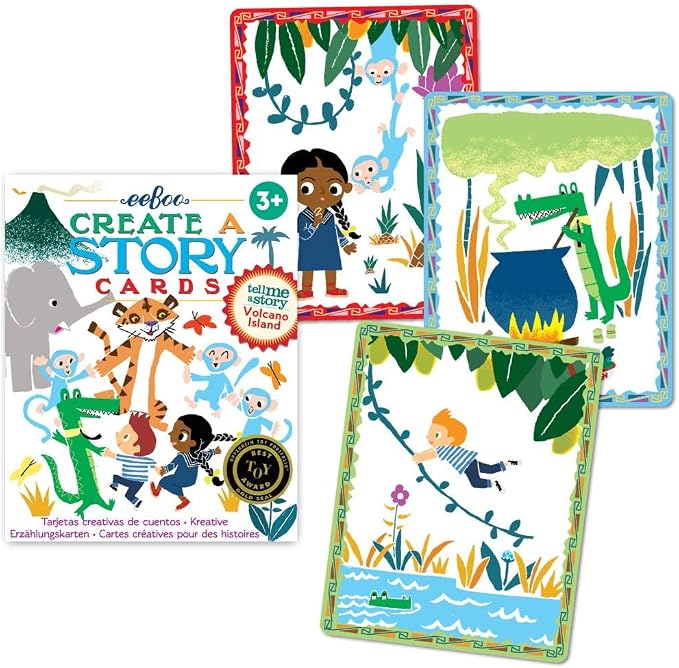 eeBoo: Volcano Island Create a Story Pre-Literacy Cards, 36 Cards with Colorful Characters, Encourages Imagination, for Ages 3 and up - Image 3