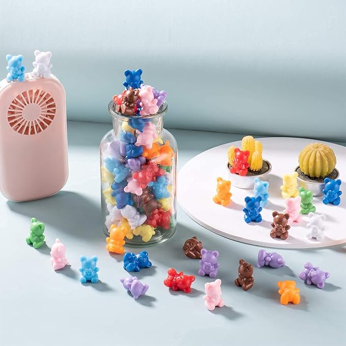 XINHUIDALSQ Rainbow Counting Bears Set of 200, 10 Colors Sorting Teddy Plastic Bears Math Manipulatives for Toddlers, 1 Inch Bear Conters Ages 3+ Kids - Image 5