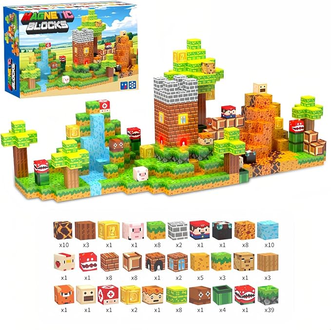 137 Pcs Magnetic Building Blocks, Enhance STEM Learning,Creative Play & Logical Thinking,Durable&Vibrant Color with Light Up Blocks,Ideal for Classroom&Screen-Free Entertainment (Wonderful Adventure) - Image 7