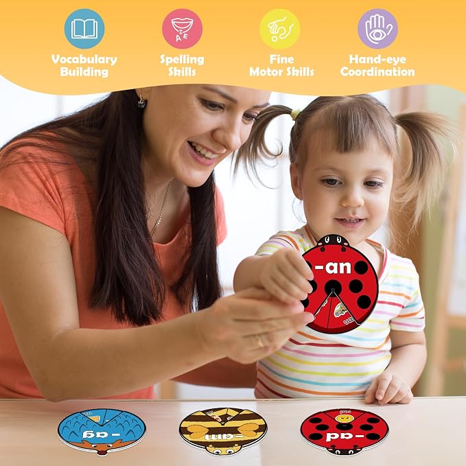 Kasfalci CVC Word Cards,CVC Word Games,Phonics Games,Speech Therapy Toys for Toddlers Kids,Learn to Read,Spelling Reading Learning Game,Kindergarten Preschool Learning Activities Educational Toy - Image 4