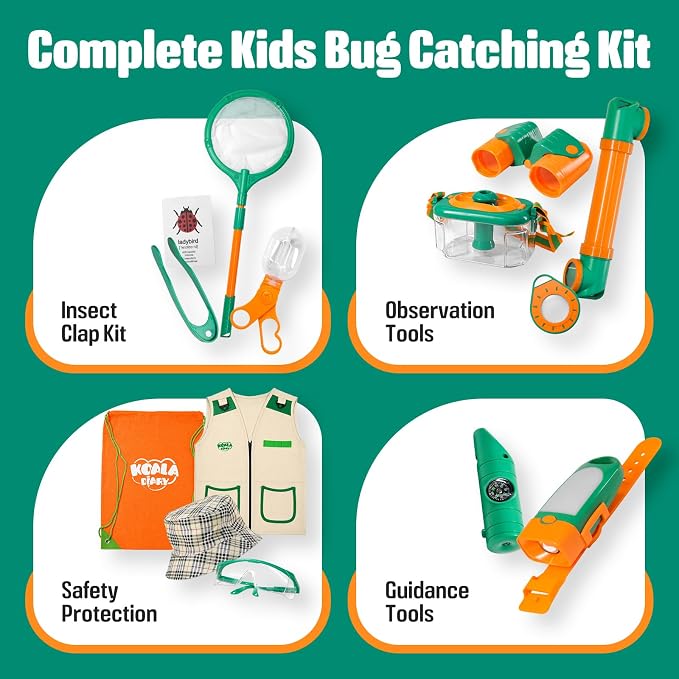 NAUGHTY PANDA Kids Explorer Kit, 28 Pcs Bug Catching Kit - Image 9