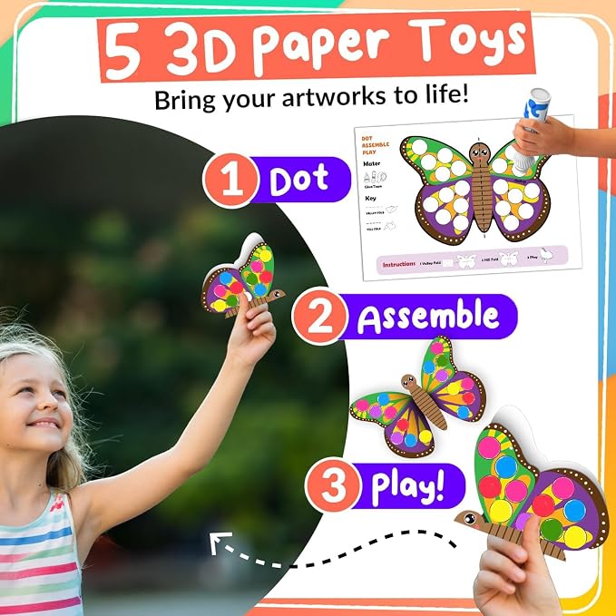 Chalkola 8 Washable Dot Markers for Toddlers - Kids Paint Dot Art Set - Image 8