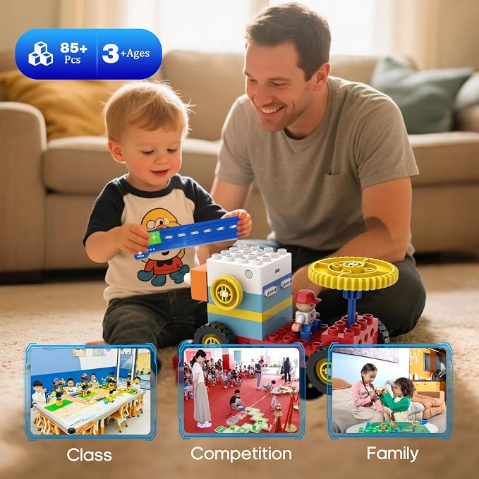 10-in-1 ICBlocks Screen-Free Coding Robot Kit for Kids, 85+ PCS Science Kits, Stem Robotics Building, Educational Coding Projects Gifts for Boys & Girls Ages 3-6 Years - Image 5
