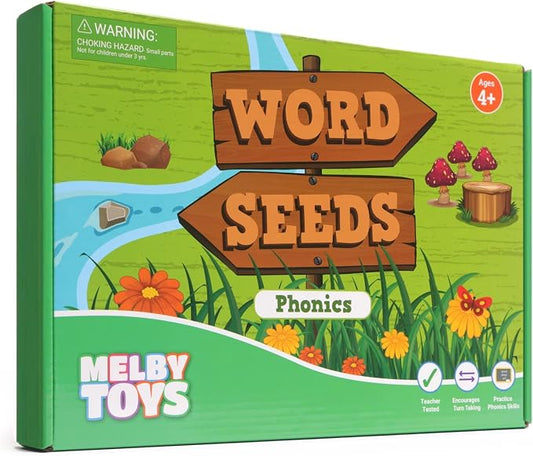 Melby Toys Word Seeds Phonics Game – Fun Reading & Board Games for Kids Ages 4-8, Learn to Read, CVC & Kindergarten Games by MelbyToys