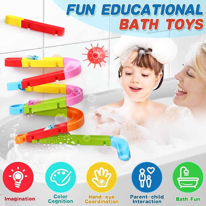 Fajiabao Bath Toys for Kids Ages 4-8 Water Slides with Suction Cups - Image 2