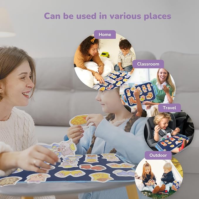 CHEFAN Felt/Flannel Board Story Set, PRECUT Felt Pieces for Preschool Toddlers Circle Time,Three Little Kittens,Old Woman Who Lived in Shoe,Little Miss Muffet,Jack and Jill - Image 4