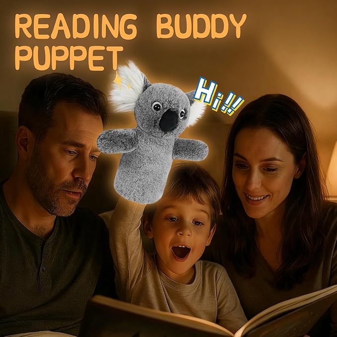 Soft Animal Puppet Educational Toy for Imaginative Play Fabric Story Time Adult Hands Fit Classroom Activity Cute Stuffed Wildlife Koala Puppet