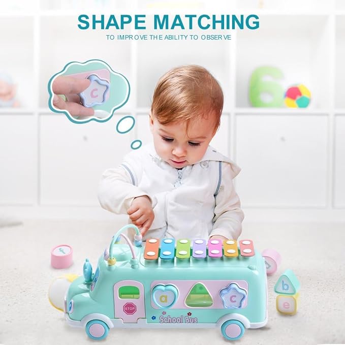 5-in-1 Baby Bus Xylophone Toys for 1 Year Old Girl - Image 5