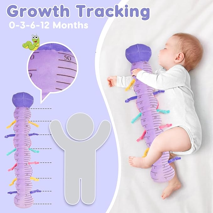Baby Girl Toys 0-3-6 Months Musical Stuffed Animals Plush Caterpillar Toy with Crinkle Rattles Tummy Time Sensory Learning Toys for Infants 6-9-12 Months Newborn Girls Boys Shower Gifts