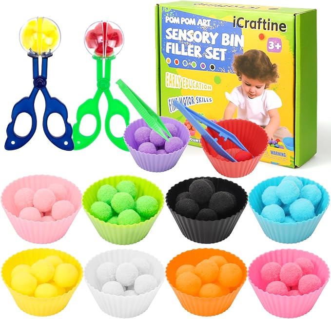 114 PCS Fine Motor Skills Sensory Bin Filler by iCraftine