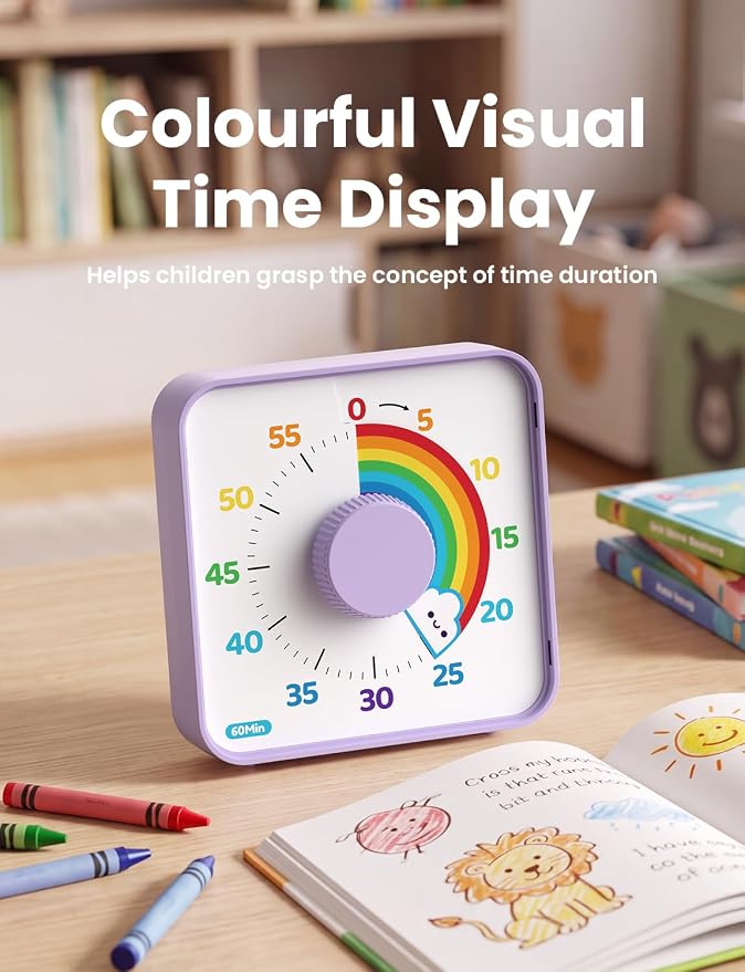 LIORQUE 5.9 Inch Mechanical Large Visual Timers, 60 Minute Classroom Timer - Image 4