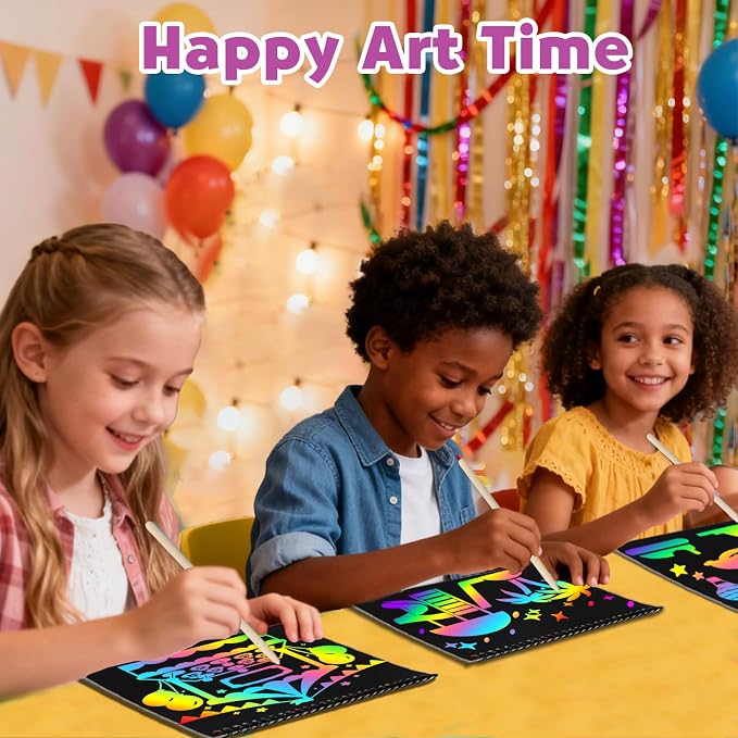 ZMLM Scratch Paper Art-Crafts Gift: 2 Pack Rainbow Notebooks Supplies Toys - Image 5