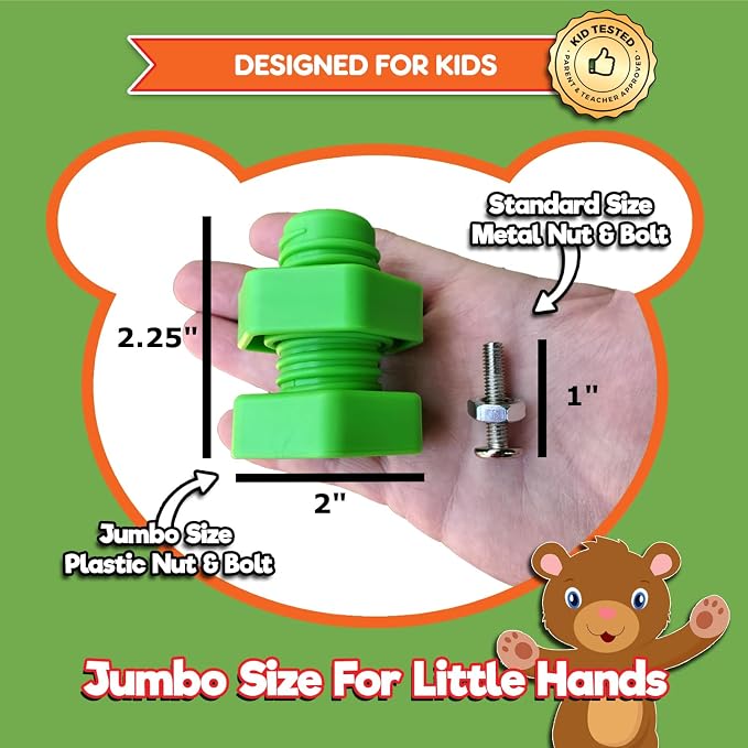 Twist & Turn Nuts n Bolts - Sort, Count, Match & Play with 12pc + eBook - Image 3