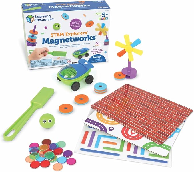 Learning Resources STEM Explorers Magnetworks, Magnetic Science Set, Physics Experiment Toys for Kids, Kindergarten and Preschool Classroom, Force and Motion Kit for Boys and Girls, Ages 5 and Up by LearningResources