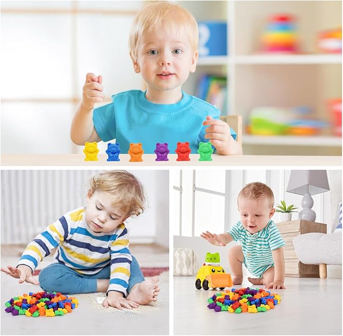 Timoo Colored Counting Bears, 60 PCS Color Sorting Bears (Green & Purple & Blue & Orange & Red & Yellow) - Image 2