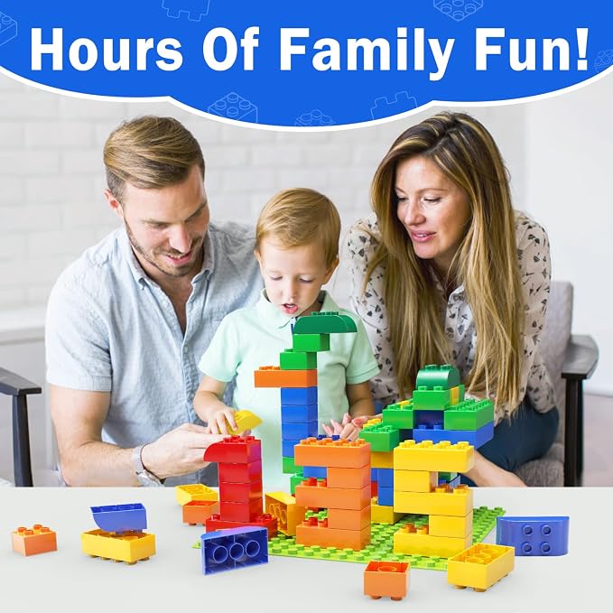 Big Building Blocks for Toddlers Kids Age 2-5, 150 PCS Set with Baseplate - Image 6