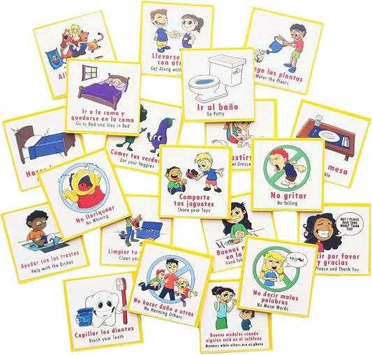Kenson Kids Spanish English “I Can Do It” Reward and Responsibility Chart, 11 X 15.5-Inch, Daily Routine Incentive Star Chart- Visual Weekly Magnetic Chore, Behavior, and Organizational Star Chart - Image 2