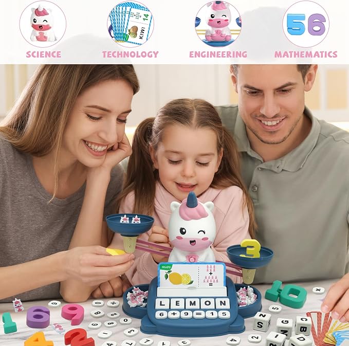 Snugzy Unicorns Balance Counting Toys Math Game Montessori Toys Learning Games for Kids Educational Toy Gifts for Boys Girls Age 5-7 - Image 6
