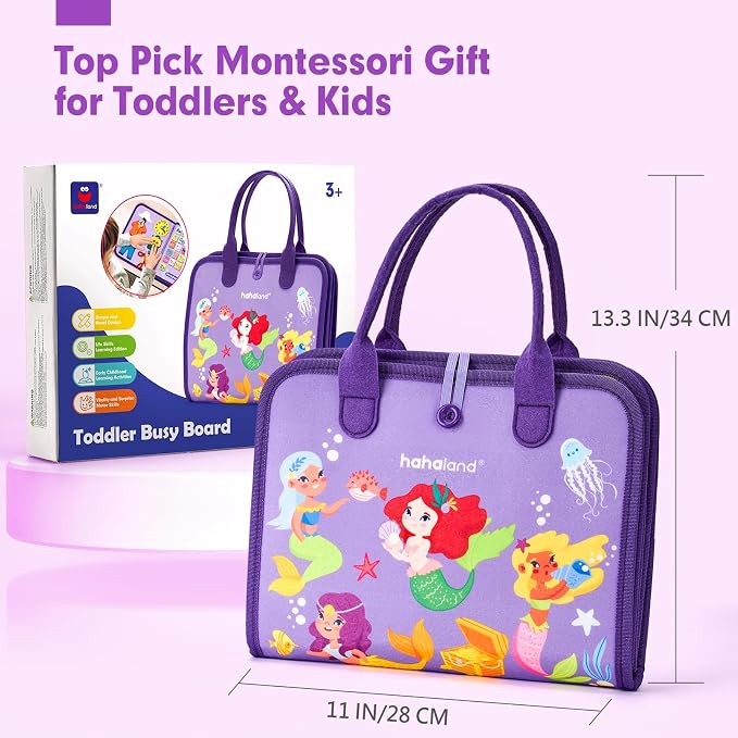 hahaland Busy Board Montessori Toys 3 Year Old Girl Gifts 3rd Bithday Idea - Image 7