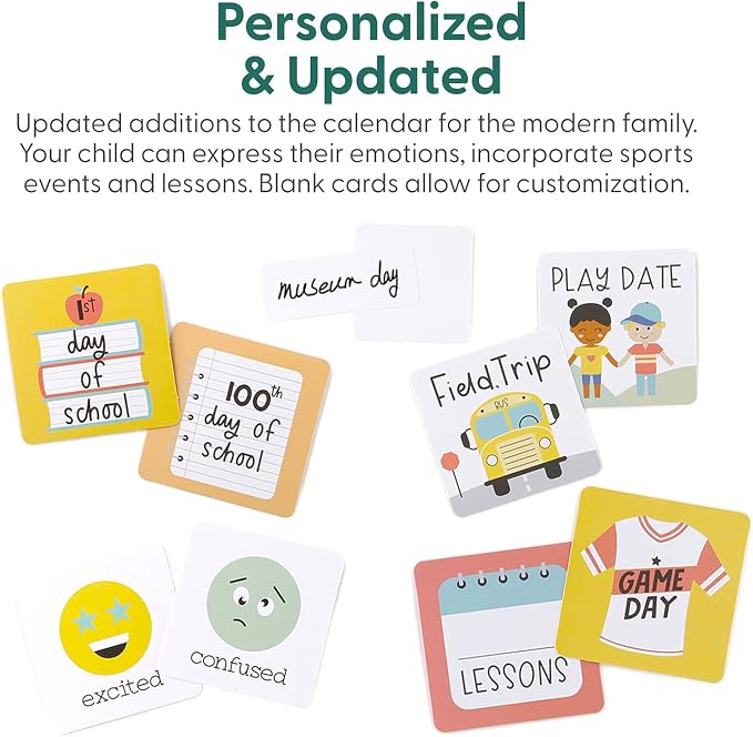 The Peanutshell Learning Calendar Wall Chart - Homeschool Supplies, Interactive Pocket Chart for Toddlers & Kids - Preschool Learning Activity Board, Circle Time Board for Classroom - Good Day - Image 6
