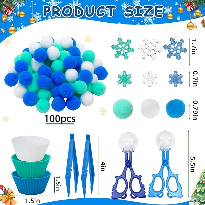 241 Pcs Winter Sensory Bin Fillers Blue Sensory Bin Items - Image 2