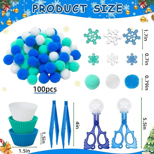 241 Pcs Winter Sensory Bin Fillers Blue Sensory Bin Items - Image 2