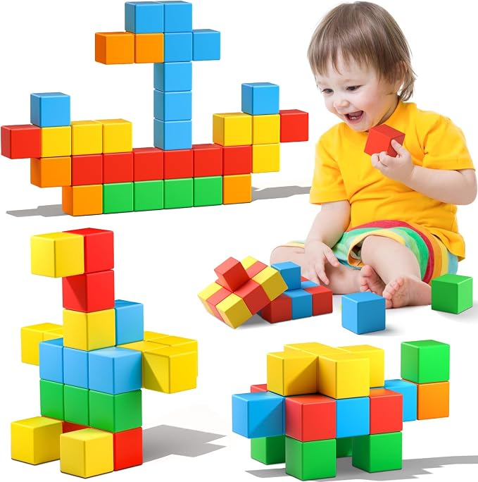 Feoxialy Magnetic Blocks,1.42IN 32pcs Large Magnet Building Block for Kids by Feoxialytoysforkids