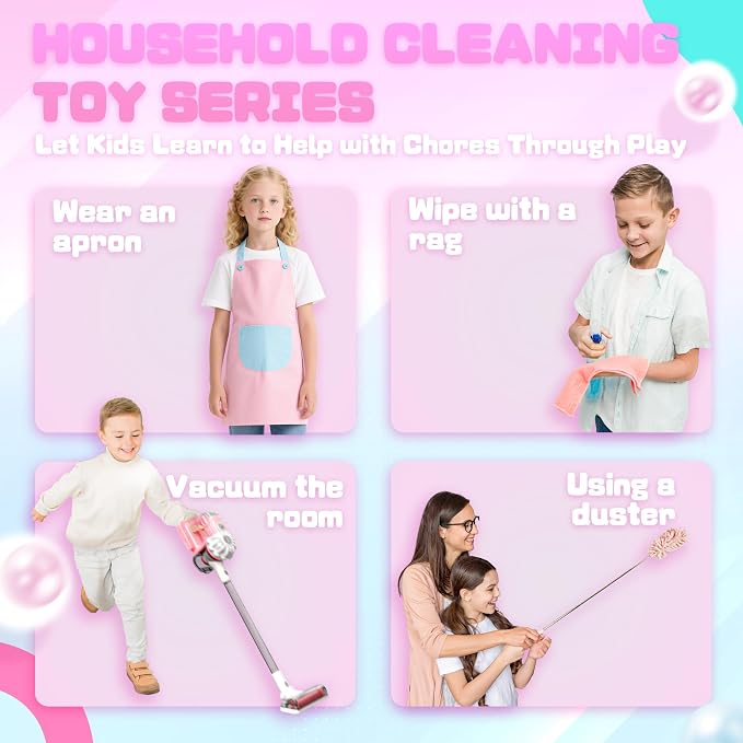 SMILESSKIDDO 3-in-1 Kids Vacuum that Really Works, Toy Vacuum for Kids - Image 5
