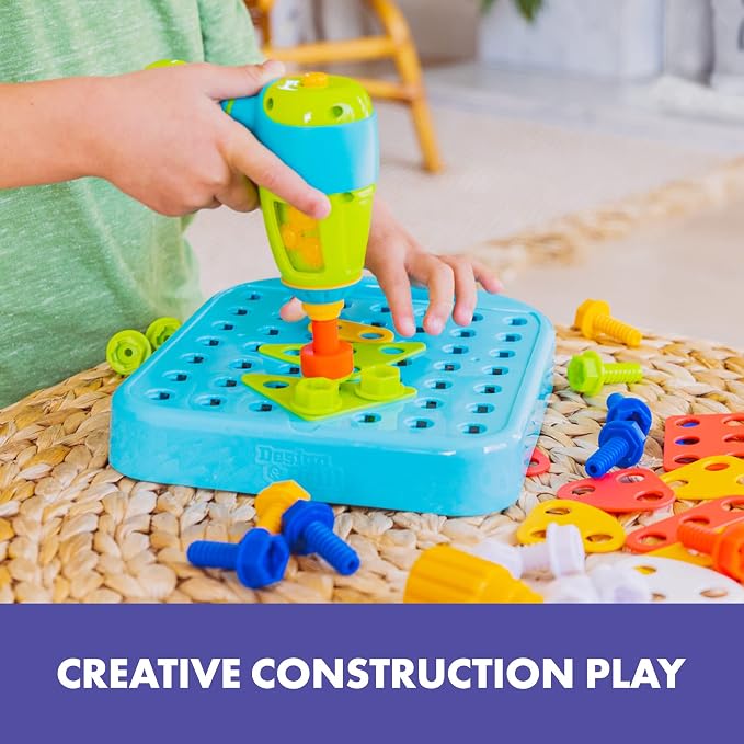 Educational Insights Design & Drill Shapes Workshop - Construction Toys & Toddler Tools, Kids Tool Set with Real Electric Drill Toy, Take Apart STEM Set, Building Kits and Gifts for Ages 3+ - Image 2