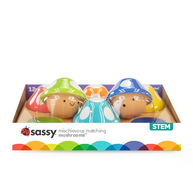 Sassy Mischievous Matching Mushrooms, Sorting Board, Social Emotional Learning Toy, STEM, 12+ Months - Image 7