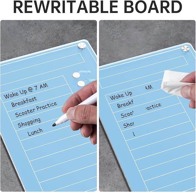 NiHome Magnetic Chore Chart with Sliders, Acrylic to Do List Planning Board - Image 7