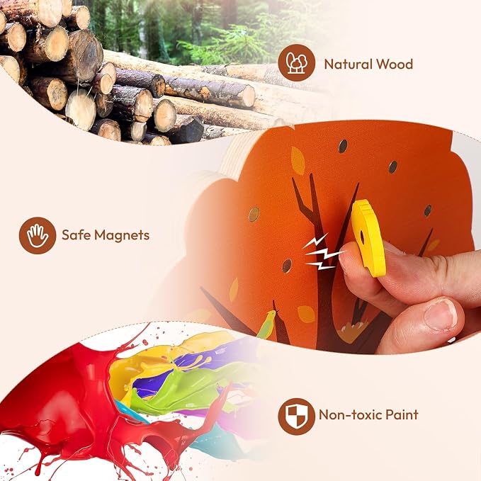 Pumpkin Picking Magnetic Tree Toy, Montessori Toys for 3 4 5 6 Year Old Kid - Image 5
