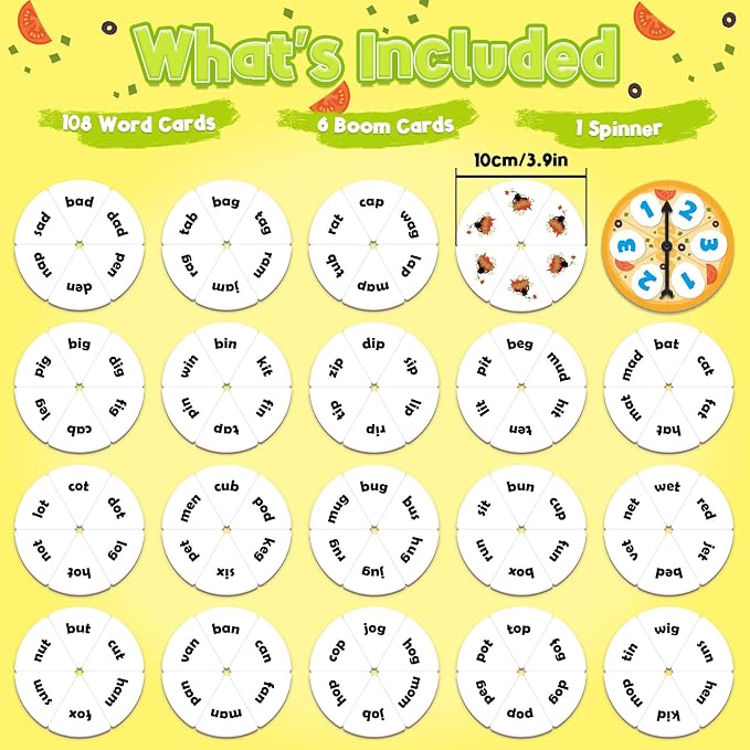 Kasfalci CVC Word Games,Phonics Games,CVC Flash Cards,Speech Therapy Toys for Toddlers Kids,Learn to Read,Reading Learning Sight Word Games,Kindergarten Preschool Learning Activities Educational Toy - Image 6