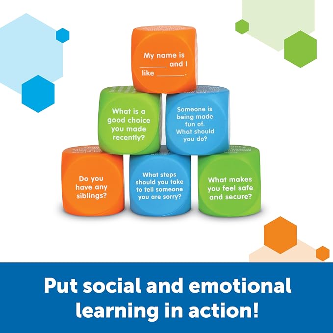 Learning Resources Let's Talk Cubes - Social Emotional Activities, Speech Therapy Materials, Ice Breaker, Occupational Sensory Gifts For Boys And Girls, Classroom Must Haves, Teacher Supplies - Image 4