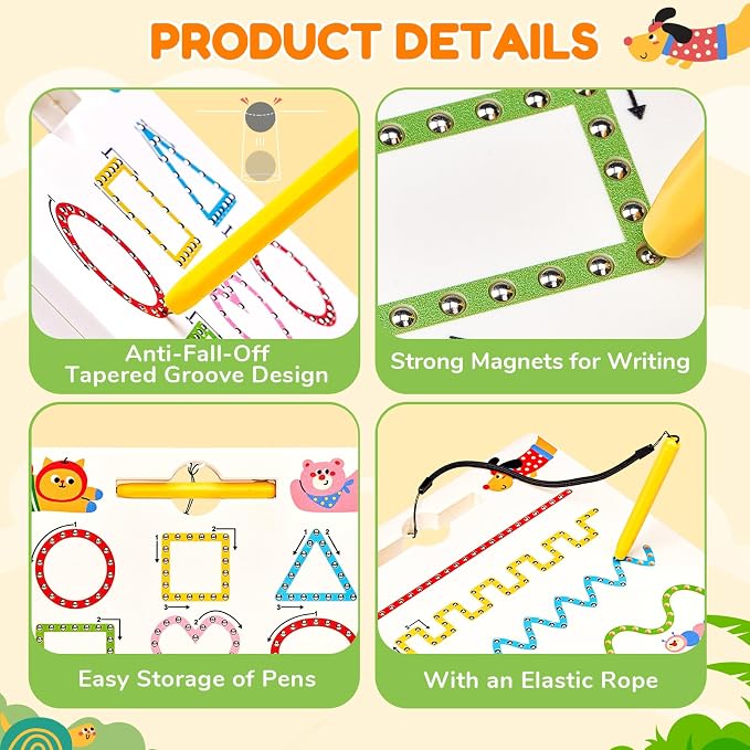 JoyCat Magnetic Animal Shapes and Lines Tracing Board, Pencil Control Toy - Image 6