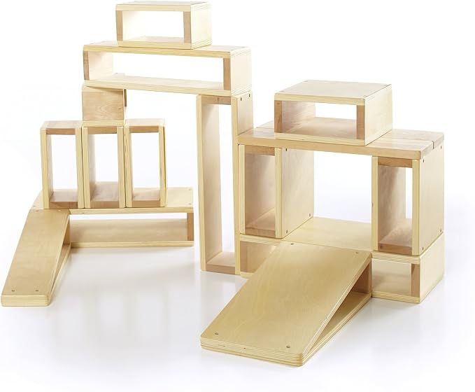 Guidecraft Jr. Hollow Blocks - Set of 16: S.T.E.M Learning & Educational Game for Children; Wooden Building Toy by Unknown