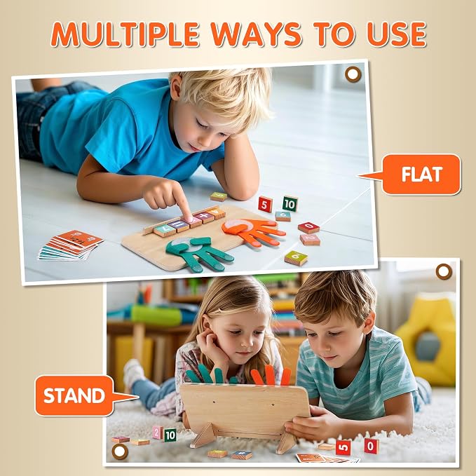 BSADIY Math Manipulatives Number Counting Blocks Toys for Kids 3-5 - Image 4