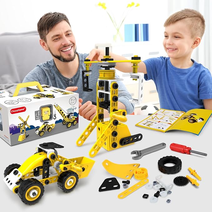 choopheme 10 in 1 Stem Toys for 5 6 7 8 9+ Year Old Building Block Kit Stem Activities Projects Boy Toys Age 4-8 5-7 6-8 8-10 Creative Set Educational Engineering Excavator Construction Birthday - Image 6