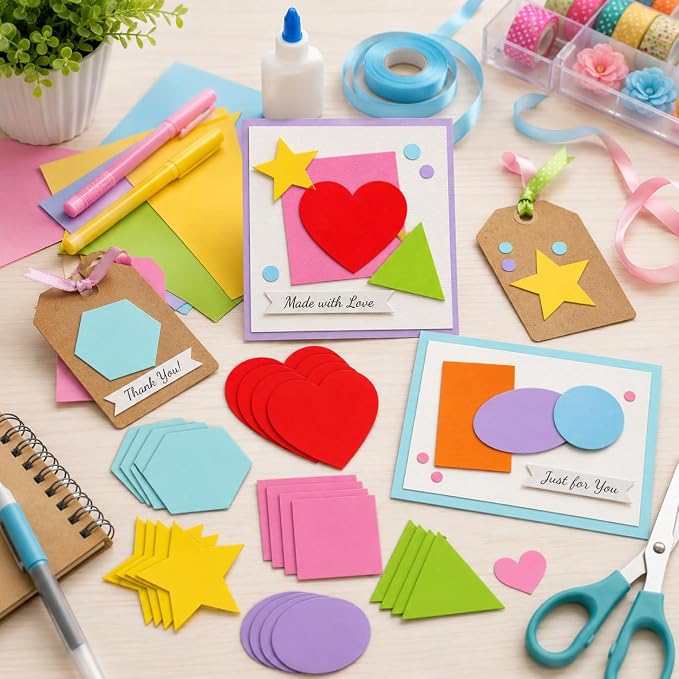 120 Color-Coded Paper Shape Cutouts, 8 Shapes, 3.9-Inch - Image 7
