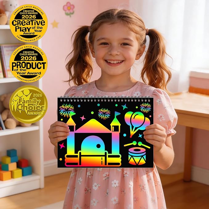 ZMLM Scratch Paper Art-Crafts Gift: 2 Pack Rainbow Notebooks Supplies Toys - Image 3
