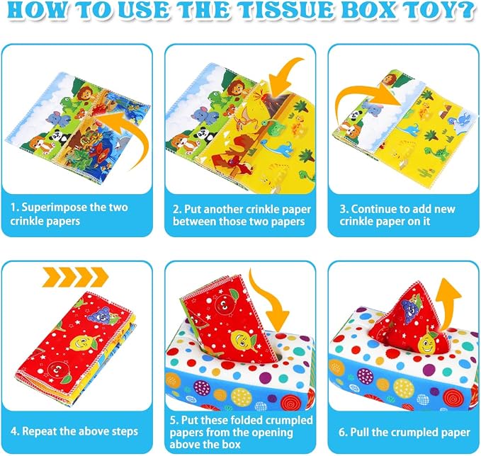 Baby Toys 6-12 Months: Baby Tissue Box 6 Month Old Montessori Toy - Image 5