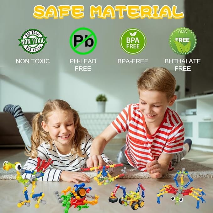 215 PCS STEM Building Blocks Playset for Kids Ages 4-8 Birthday Gifts Boys - Image 6