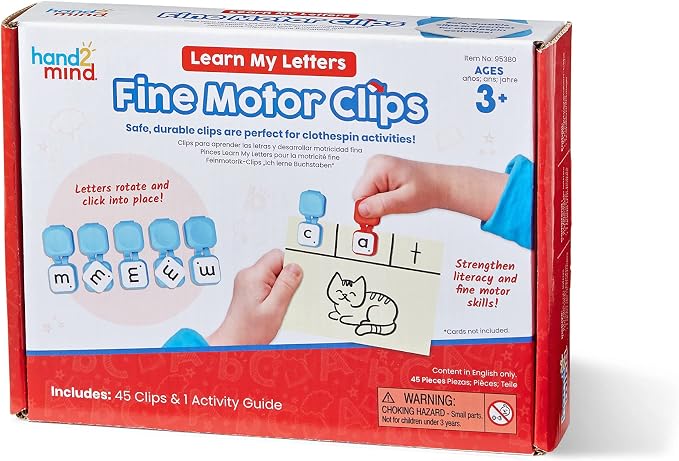 hand2mind Learn My Letters Fine Motor Clips, Ages 3+ by hand2mind