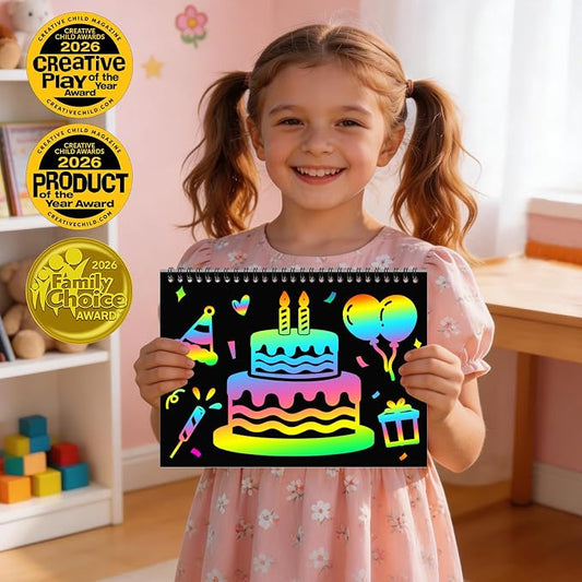 ZMLM Scratch Paper Art-Crafts Gift: 2 Pack Rainbow Notebooks Supplies Toys - Image 2