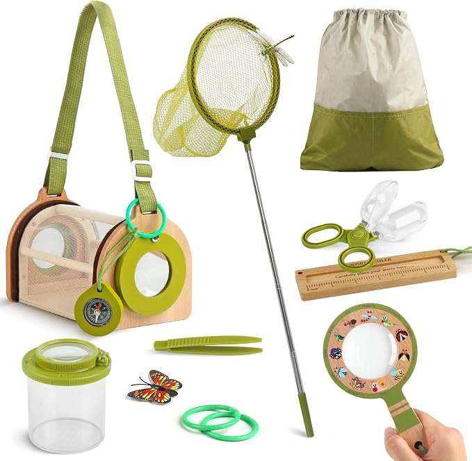 Wooden Bug Catcher Kit for Kids 3+, Bug Catching & Outdoor Explorer kit by Plunack