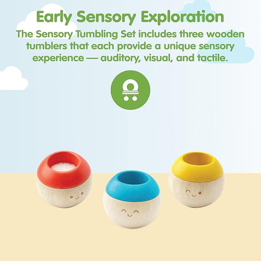 PlanToys® Wooden Tumbling Montessori Toy | Developmental Baby Toy for Fine Motor Skills & Sensory Play | Safe & Eco-Friendly for Babies 6 Months+