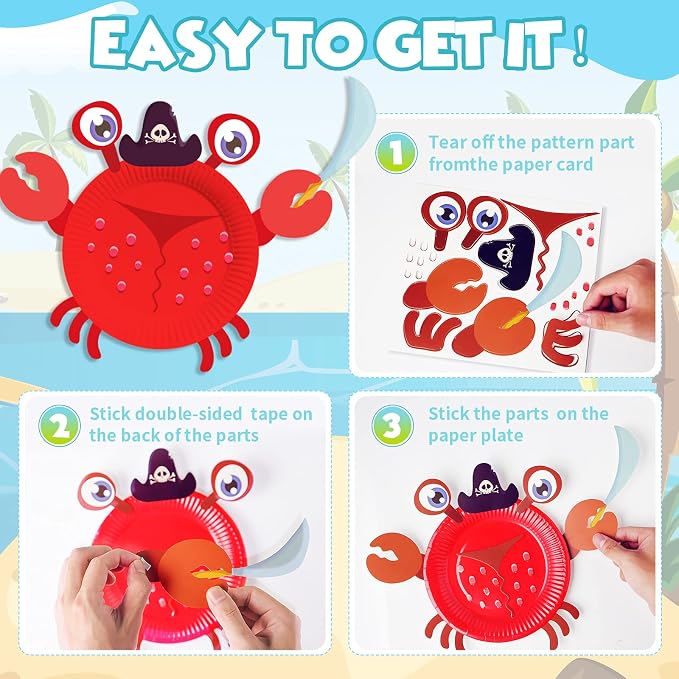 V-Opitos 12 Pack Paper Plate Arts and Crafts Kits for Kids - Image 3